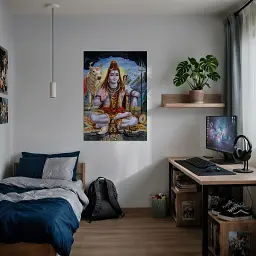 Інтер'єрна картина Шива та корова в печері, індуїзм, релігія, 60×42 см (id3767) - мініатюра 4