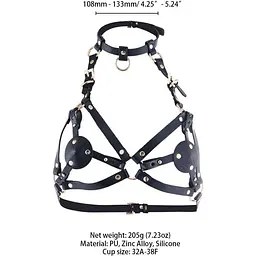 Портупея на груди Lockink Sevanda Queen Chest Harness With Removable Bra - мініатюра 7