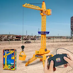 Дитячий баштовий будівельний кран Super Crane на дистанційному керуванні 63 см з обертанням навколо осі, місткістю для вантажу та підсвіткою - мініатюра 4