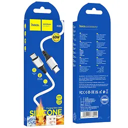 Дата кабель Hoco X86 Spear Type-C to Type-C 60W (1m) White - мініатюра 4