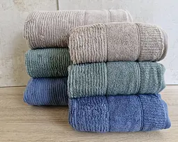 Набір турецьких махрових рушників Cestepe MicroCotton Premium 3 штуки 50x90 + 3 штуки 70х140 Nevara 2 щільність 600 г/м2 - мініатюра 5