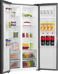 Холодильник Gorenje SBS, 179х62х92см, 2 двері, 344(197)л, А+, NF+, Інв., Зона св-ті, диспенсер, генератор льоду, Зовн. Диспл, чорний - мініатюра 3