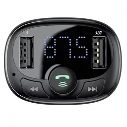 АЗП FM модулятор Baseus S-09A 10W (2USB-A) (CCMT) Black - мініатюра 5
