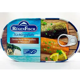 Філе оселедця Rugen Fisch Bucrlingsfilets копчене в олії 200 г