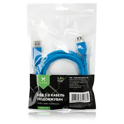 Дата кабель USB 3.0 AM/AF 1.8m Vinga (VCPUSB3AMAF1.8B) - мініатюра 3