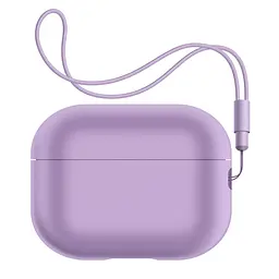 Силіконовий чохол для навушників Apple AirPods Pro 2 2022, Silicone Case with straps, фіолетовий, захисний чохол з ремінцем, ультратонкий і легкий, повний захист, з підвіскою, м"який силікон, ArmorStandart (ARM68613)