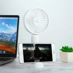 Вентилятор портативний No Brand 3 швидкості Білий (VENMIN-WHT-0865) - мініатюра 3