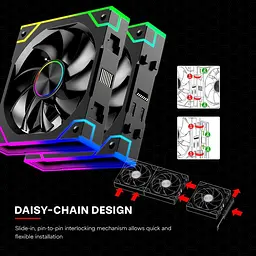 Вентилятор для корпуса 120mm*3 Xilence GAMING XPF360R.ARGB PWM REVERSE - мініатюра 10