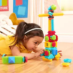 Конструктор-брістл Battat Lite Bristle Blocks Будівельник 56 деталей (BT3070Z) - мініатюра 6
