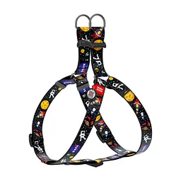 Шлея для собак WAUDOG Nylon з QR паспортом анатомічна "NASA" L (5024)