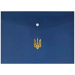 Папка-конверт BUROMAX A4 темно-синій на кнопці UKRAINE BM.3970-03