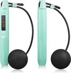 Розумна скакалка Gymtek Smart з дисплеєм і Bluetooth бірюзова - мініатюра 1