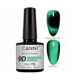 Гель-лак Canni 9D Diamond green №16, 7.3 мл - мініатюра 2