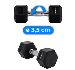 Гантель шестигранна Thunder 7,5 кг (HEXAGONAL-DUMBBELLS-7,5KG) - мініатюра 5