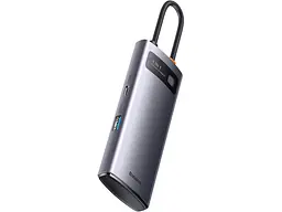 USB-хаб BASEUS Metal Gleam Series 4-in-1 Multifunctional Type-C HUB Gray (WKWG070013) - мініатюра 2
