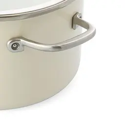 Каструля з кришкою KitchenAid Steel Core, 24 см, 6 л, мигдальний крем - мініатюра 2