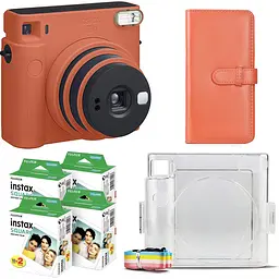Подарочный набор фотоаппарат Fujifilm Instax Square SQ1, Фотобумага 80 шт, Прозрачный чехол, Фотоальбом 80