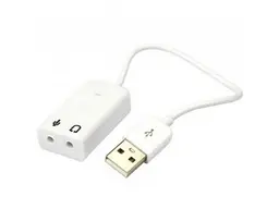 Звуковая карта USB AUX jack, 2xTRS (Mic+Ear), Virtual 7.1 Channel, C-Media, кабель 25 см, белая