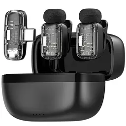 Петличний бездротовий мікрофон WM008 Dual-mic ANC Type-C Black Wiwu teh0029569 - мініатюра 4