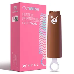 Вібратор CuteVibe Teddy Brown (Pink Dildo), реалістичний вібратор під виглядом морозива - мініатюра 5