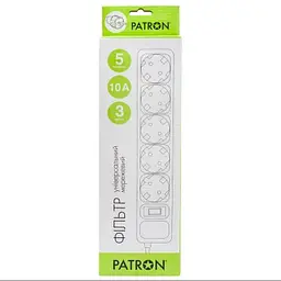 Мережевий фільтр живлення Patron 3.0 m3*1mm2 (SP-1053) 5 розеток BLACK (EXT-PN-SP-1053) - мініатюра 2
