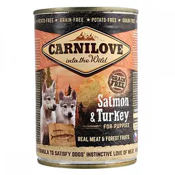 Вологий корм Carnilove Puppy Salmon для цуценят Карнілав з лососем та індичкою 400 г (арт.100130/529254)