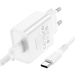 Блок живлення та кабель Borofone BA74A Aspirer single port charger set Type-C білі