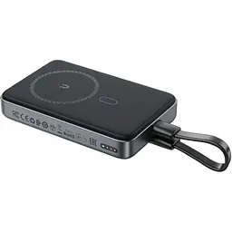 Зовнішній акумулятор Acefast M10-10000 PD30W magnetic wireless charging power bank with cable Black (6974316283300)