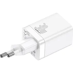 Мережевий зарядний пристрій Baseus Super Si Pro Quick Charger C+U 30W EU білий (CCSUPP-E02) - мініатюра 2