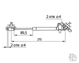 Амортизатор газовий для ДСП 120N з відбійником, сірий - мініатюра 2