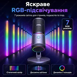 Настільний USB мікрофон UGREEN CM769 з RGB-підсвіткою та шумоподавленням - мініатюра 4