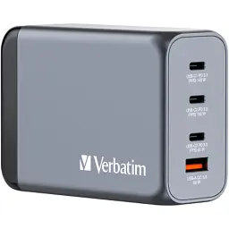 Зарядний пристрій Verbatim GaN 240 W 4 ports (USB-C-140 W,USB-C-100 W,USB-C-65 W /USB-A -3.0) (32205) - мініатюра 1