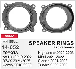 Проставки під динаміки Carav 14-052 для автомобілів Toyota - мініатюра 8