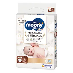 Подгузники Moony Natural S (4-8) кг 58 шт.