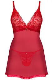 Комплект Obsessive Chilisa babydoll (Червоний, M/L) Obsessive 100381 96947 - мініатюра 3