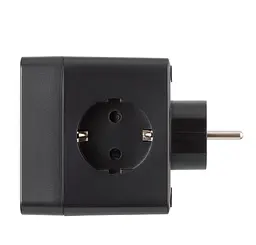 Мережевий фільтр-адаптер-трійник 2E AD431-BK 3xТип F, 16 А, 2xUSB-A, 1x USB-C - мініатюра 4