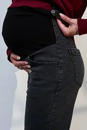 Джинси для вагітних Mom Fit для майбутніх мам з регульованим поясом 2XL (52) Leyton Юла Мама сіро-чорний - мініатюра 5