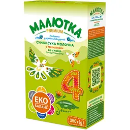 Дитяча суміш Малютка Premium 4 від 18 місяців 350 г (4820199501494)