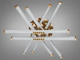 Стельова LED-люстра Diasha 2531WH+G dimmer для вітальні, спальні та кухні, димер, пульт, 80 W, 67 см, 13-19m2 - мініатюра 4