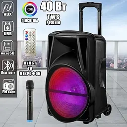 Акустична система XPRO MD20-12L пульт мікрофон 12'x1 40W FM TF AUX (MER-15726_2718) - мініатюра 6