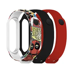Комплект силіконових ремінців для фітнес браслетів Xiaomi Mi Band 5/6/7, Silicone, dp comix, зі зручною застібкою, на фітнес трекер та смарт годинник, ArmorStandart (ARM77058)
