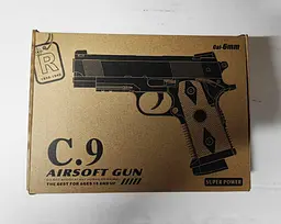 Іграшковий пістолет для страйкболу Airsoft Gun C.9 реалістична ігрова модель Чорний - мініатюра 6