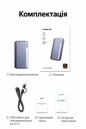 Карта відеозахоплення UGREEN UG707 вхід HDMI захоплення через USB-C USB 3.0 захоплення 4K 60 Гц / 2K 144 Гц / 1080p 240 Гц без наскрізного HDMI-виходу для запису та стримінгу підтримка HDR на вході без встановлення драйверів сумісна з OBS та PotPlayer у комплекті кабель даних USB-C / USB-C 0,5 м із перехідником USB-A алюмінієвий корпус з отворами для відведення тепла сріблясто-сіра з темно-сірими торцями (45647) - мініатюра 3