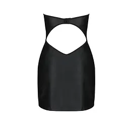 Мінісукня з екошкіри Passion CELINE CHEMISE S/M, black, шнурівка, трусики в комплекті - мініатюра 6