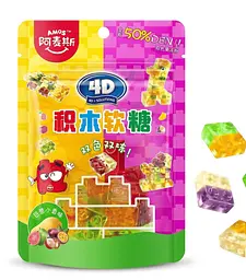 Желейні цукерки Amos 4D Fruit Juice Gummy Blocks 72г - мініатюра 2
