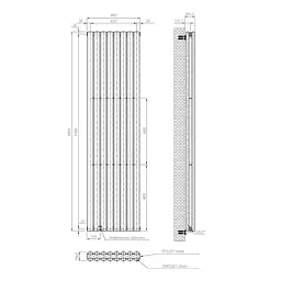 Вертикальний радіатор Navin Ellipse Double 480x1800-8, anticor, білий 10-012033-4880, Білий - мініатюра 6