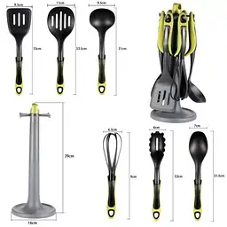 Набір кухонного приладдя Kitchen Tools Grandberg на підставці 7 предметів зелений - мініатюра 9