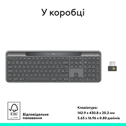 Клавіатура Logitech Slim Solar+ for Business Wireless/Bluetooth Graphite (920-013779) - мініатюра 2