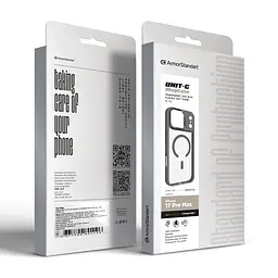 Чехол для Apple iPhone 17 Pro Max, Unit MagSafe, серый, прозрачный, MagSafe, противоударный, магнитный, панель-накладка с поддержкой MagSafe, с поддержкой беспроводной зарядки, TPU+PC, защита всего корпуса, ударопрочный, ArmorStandart (ARM87915) - мініатюра 6