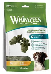 Натуральні ласощі для зубів собак WHIMZEES Dental Treats Alligator M 12 шт.